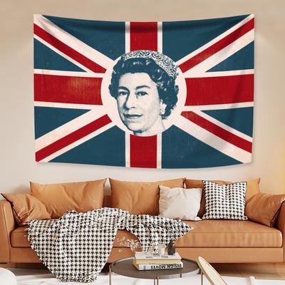Königin von England Elizabeth Wandteppich Vintage Poster Heimdekor Ästhetik Wandbehang Schlafzimmerdekoration Sofadecke