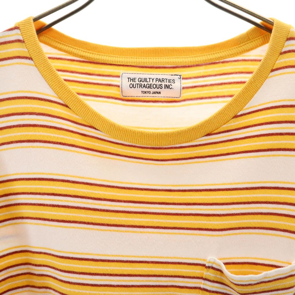 WACKO MARIA Made In Japan Border Pattern Short Sleeve T-shirt Men's Used