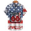 Camicia Nuova da Uomo Hawaiana Route 66 Street Classic Stampa 3D Manica Corta T-shirt Musica Rock Collo Revers Taglia Larga Uomo Top Vestiti Vintage
