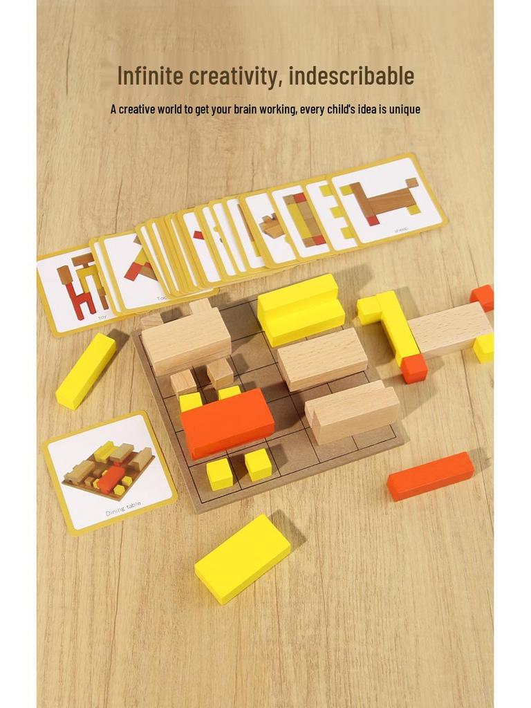 Wooden Geometric Logic Blocks: Interactive Parent-Child Brain Puzzle Toy