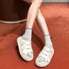 2025 Summer New Casual Comfortable Platform Heightening Open-toed Velcro Slippers Casual Beach Shoes Olive Green Shoes