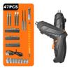 Cordless Screwdriver with Driver Bit Set Rechargeable Electric Screwdriver with Rotating Handle LED Light
