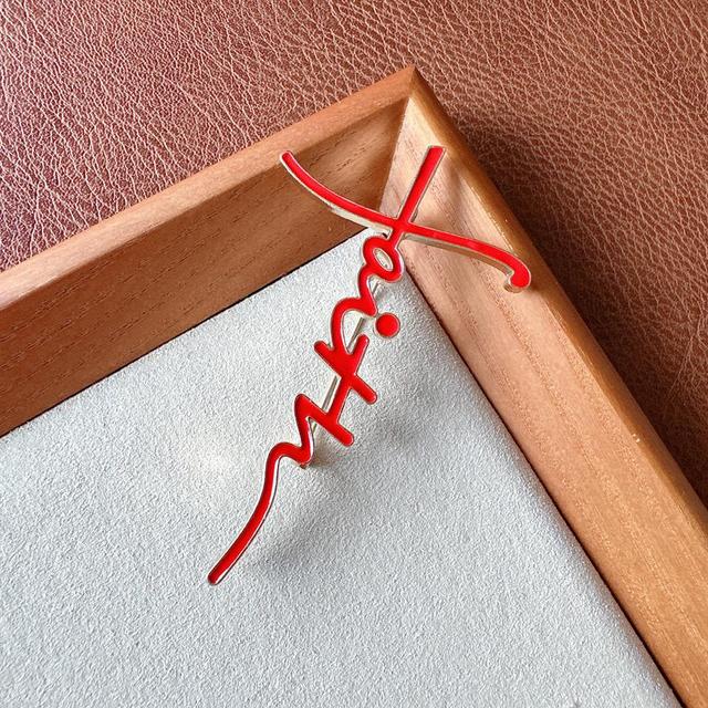 

Новая эмалированная брошь веры, унисекс, булавка с буквами алфавита, простой дизайн, булавка с крестом, 3 цвета в наличии, пальто, костюм, модные украшения