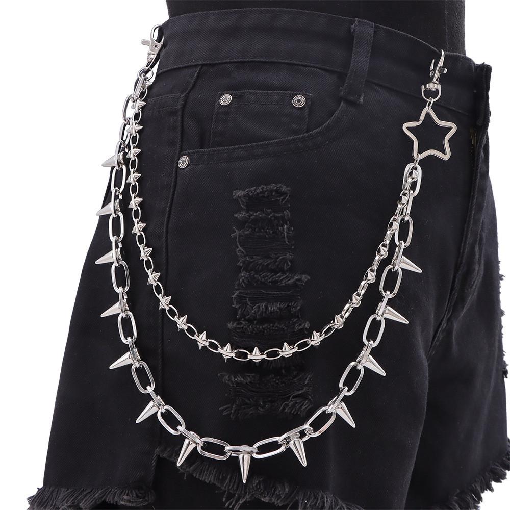 

Hip Hop Star Metal Belt Chain With Double Rings For Men And Women