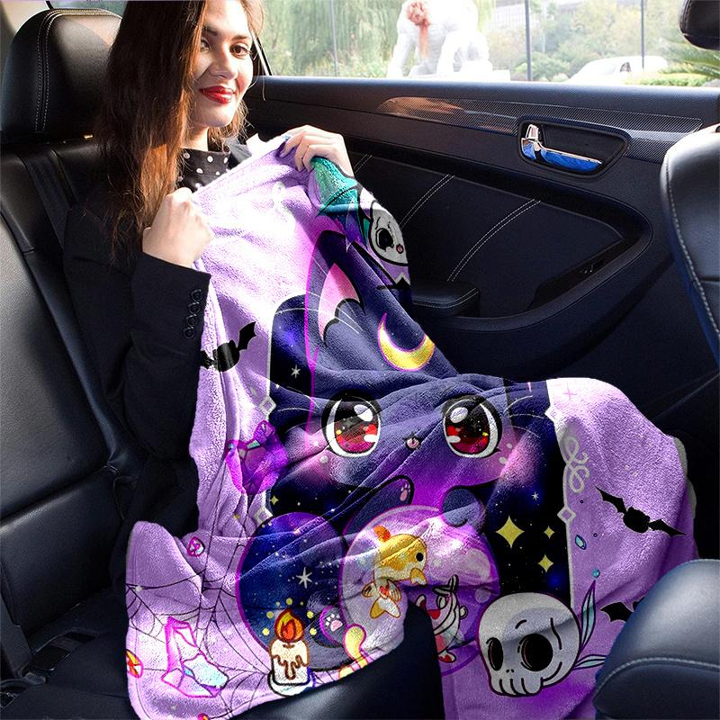 1pc Moon Goddess Cat Blanket  Soft Throw for Room Decor, Perfect Gift, Living Room, Travel, Camping, Car Blankets, Beach