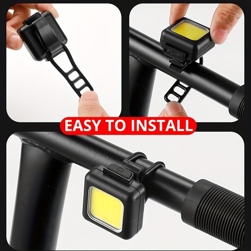 USB Rechargeable Bike Light Set, White Front & Red Rear LED Bicycle Lights, Portable Safety Flashlight for Cycling