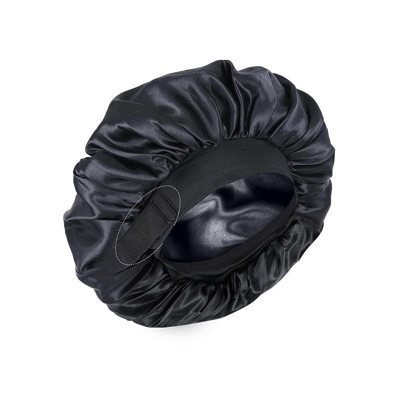 Shein Temu Double-Layer Elastic Satin Sleep Cap for Women