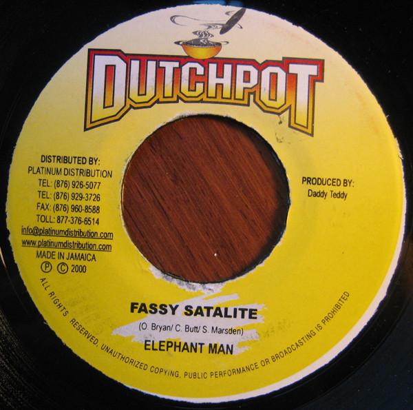 

7inch Record ELEPHANT MAN - Fassy Satalite NONE Dutchpot 2000 Jamaica Reggae, Ska & Dub Used