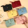 Transparent Women Lingge Wallet Portable Lady Short PU Purses Versatile Solid Color Card Bag  Work