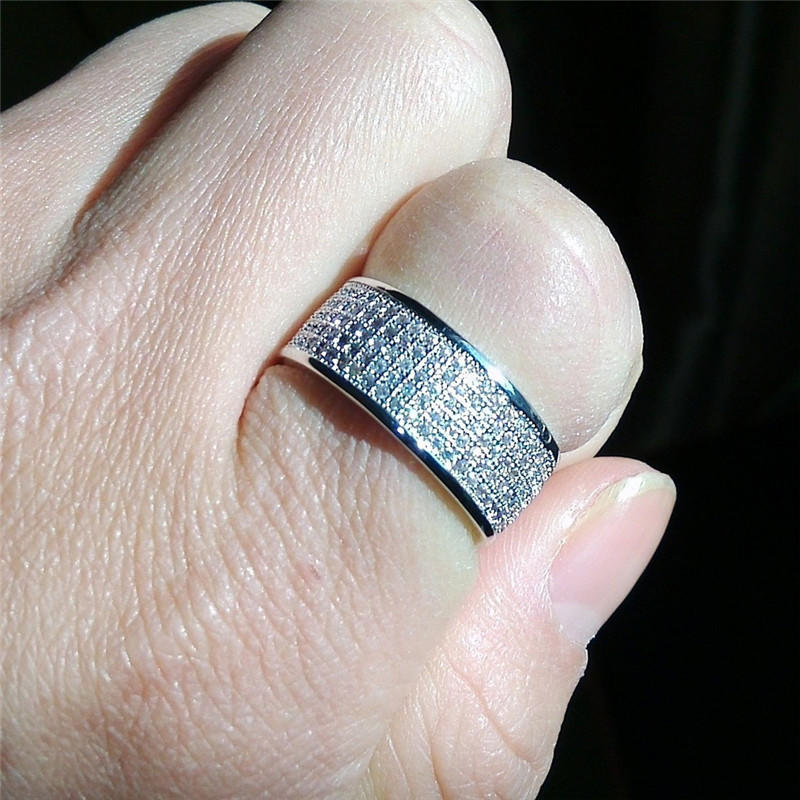 Damen Herren Mode Luxus Zirkon Diamant Ring Zierlich Paar Eheringe Elegantes Schmuckstück Geschenk