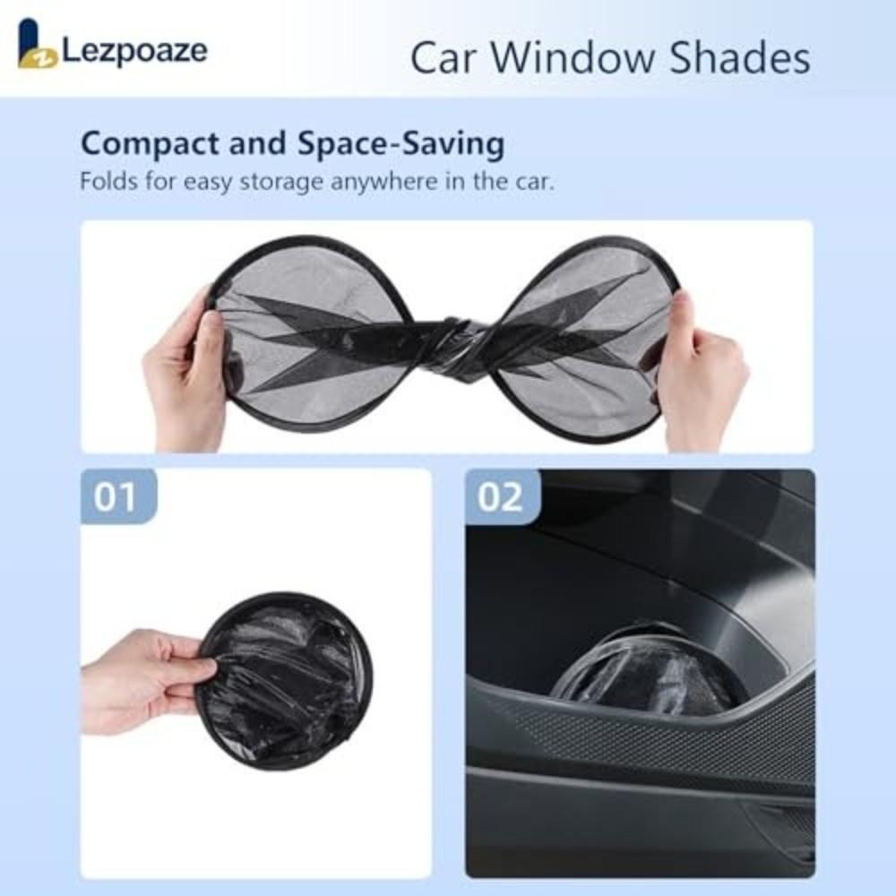 2PCS Breathable Mesh Car Side Window Sun Shade Window Mesh Sun Shade Front Side Windows