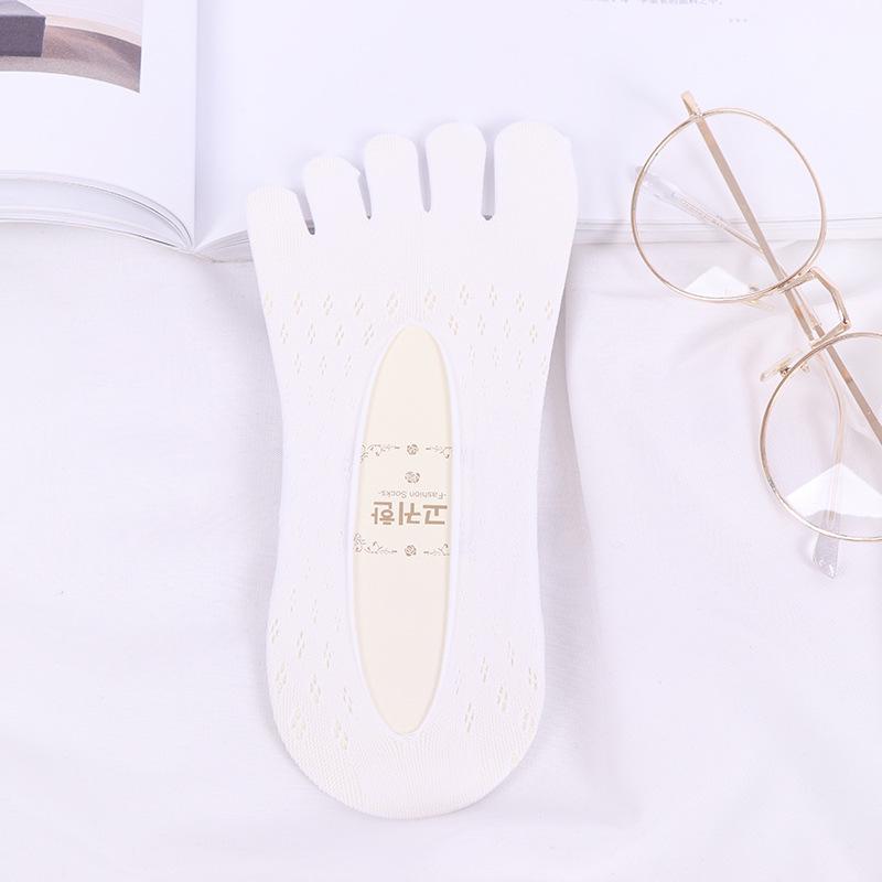 

Women s Breathable Five-Toe Mesh Socks - Spring & Summer Velvet Antibacterial Anti-Odor Invisible Split Toe Design One Size білий