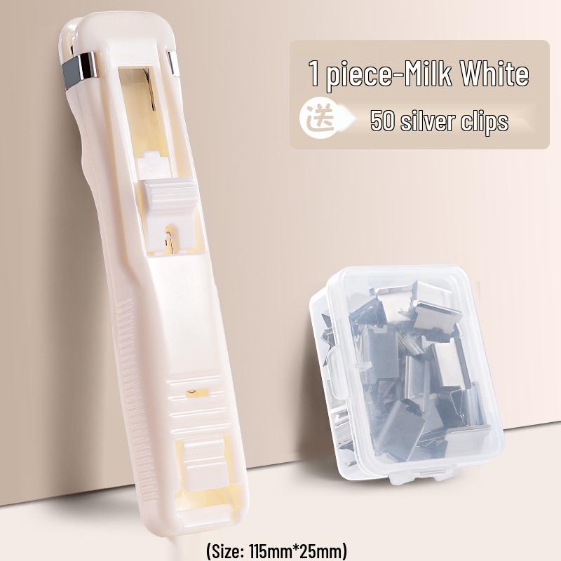 Push Clip and Stapler Set for Organizing Papers and Files