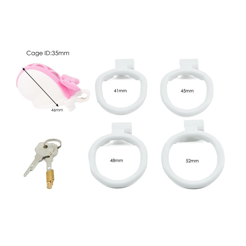 Pink Bow Two-Tone Crafted Chastity Lock: Men's Erotic Urethral Lock, Crossdressing Chastity Device, Chastity Cage Adult Sex Toys