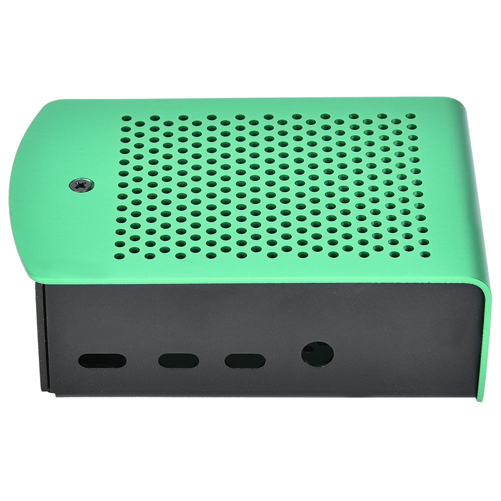For 4 Model B Black Aluminum Case Box Enclosure with Heatsink Bracket (Black)