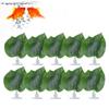 10pcs Simulation Green Leaves for Aquarium Fish Tank Reptile Feeder Box Decoration