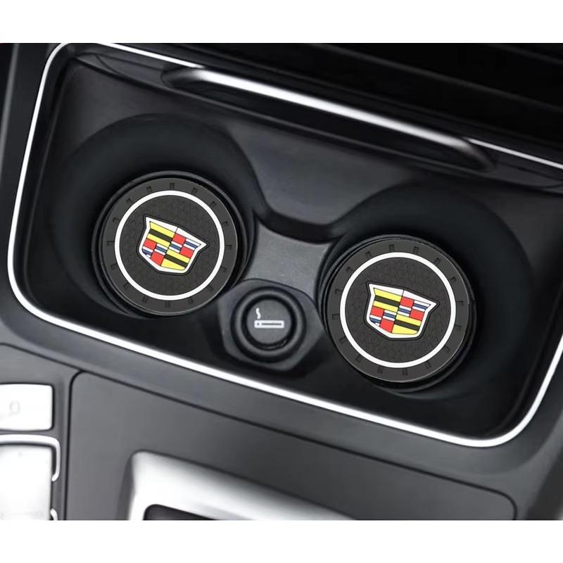 PVC Auto Wassercaddy Anti-Rutsch Tassenuntersetzer Matte Dekoration für Cadillac Escalade Deville Seville XT5 XTS CTS BLS SLS SRX XLR CT5 CT4