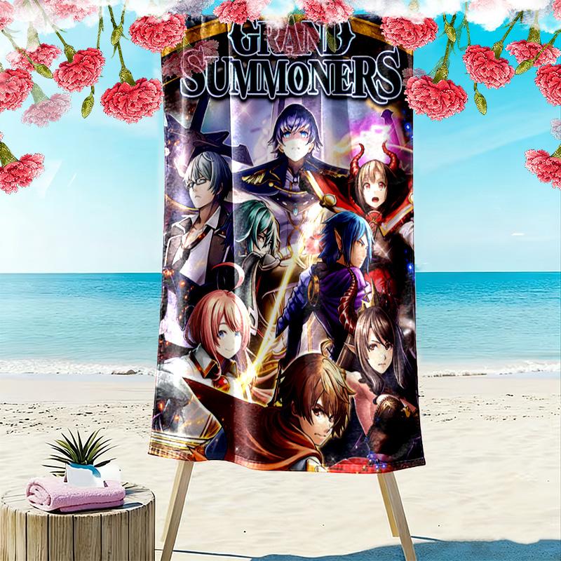 Grand Summoners Print Beach Towel, Large Soft Quick Dry Towel for Beach Camping Swimming