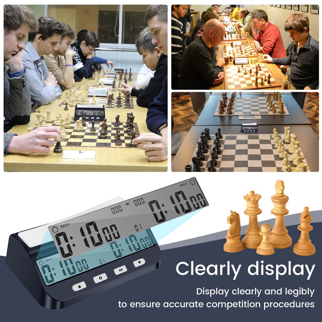 Professional Chess Clock Digital Timer Multipurpose Portable Chess Timer Game Timer Chess Competition Game Stopwatch Delay Bonus