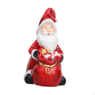 Christmas Decor Santa Claus Figurine LED DIY Supplies Xmas Sculpture Resin Ornament for Office
