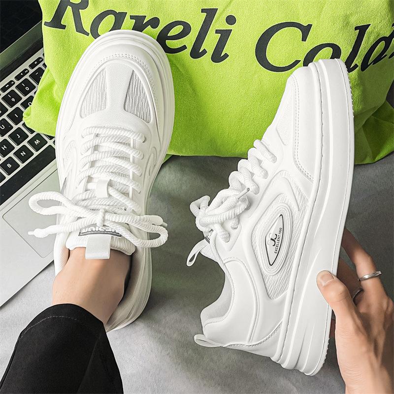 

[Cold sticky foam bottom] Sports and leisure men s shoes are fashionable and versatile and breathable Korean version of trendy sports ins trendy men s 39 белый