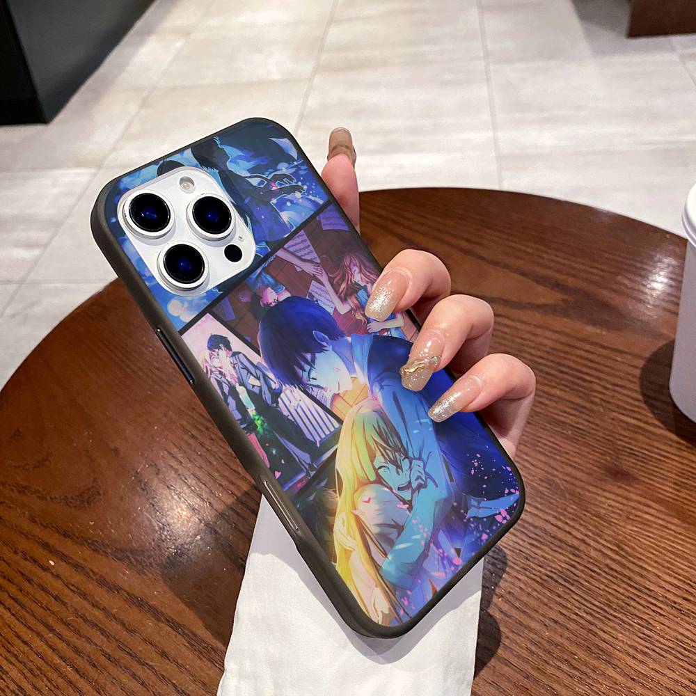 Amine Y-Your Lie In Aprils Soft Corrugated Transparent Phone Case For iPhone 17 15 16 11 12 13 14 Pro Max Plus Pro