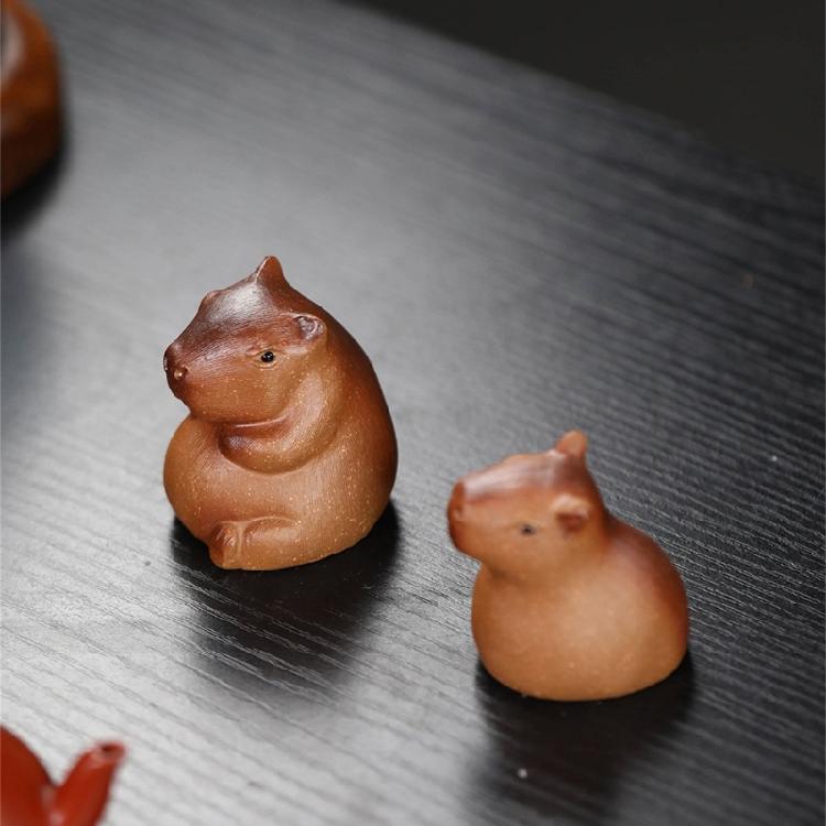 Cute Capybara Ornament Table Figure Distinctive Clay Capybara for Collector