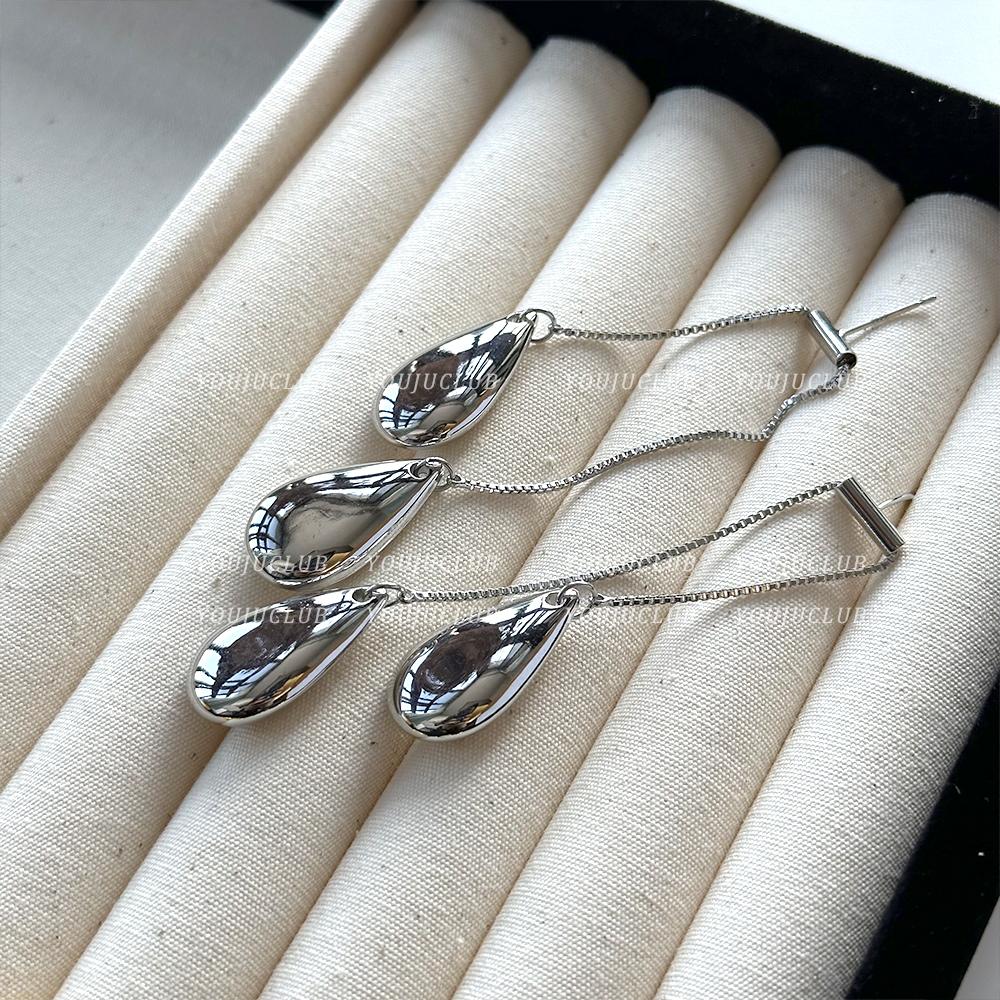 

European and American Exaggerated Metal Droplet Pendants Long Tassel Earrings 2026 Fashion Jewelry Accessories For Women or Girl срібний