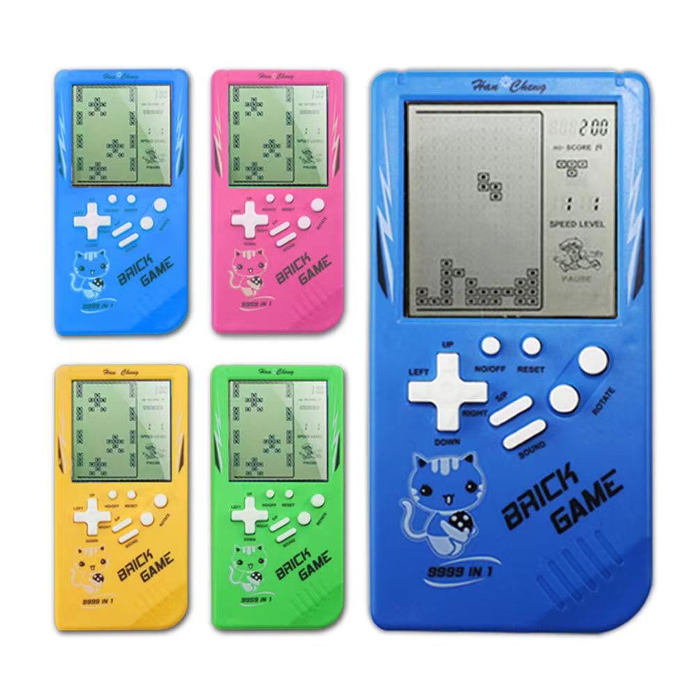 Nostalgic Retro Russian Tetris Handheld Game Console with Large Screen for Children's Play.