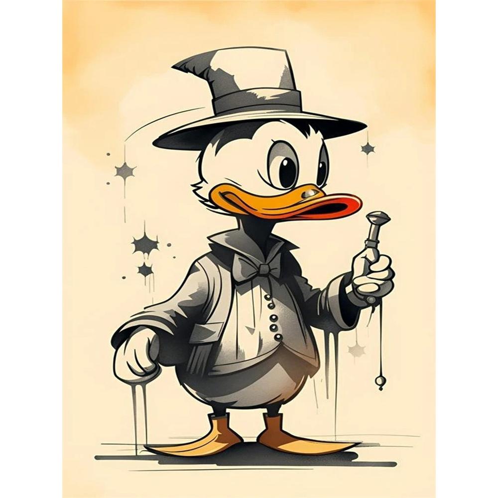 

Disney Diamond Painting Donald Duck Retro Gentleman Style Illustration Cartoon Diamond Painting Full Diamond Cross-stitch Craft DIY GiftHomeDecoration Round 20x30cm
