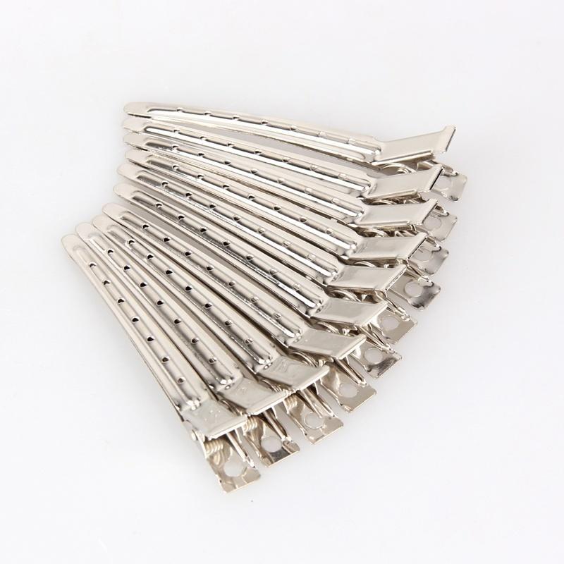 10PCS Partition Hair Clip Spring Hairdressing Tools for Girls Stainless Steel Duckbill Clip Type Styling Accessories