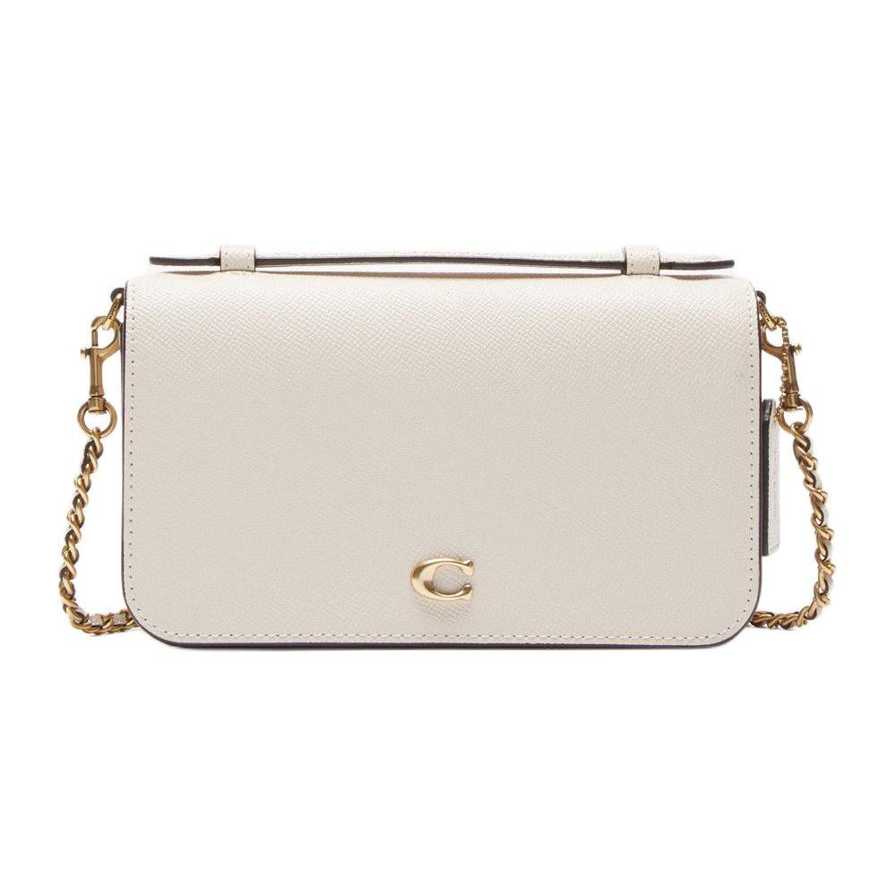 New COACH Bea Cross Grain Leather Shoulder Bag, Crossbody Bag, Handbag Small Women's White CC501-B4HA