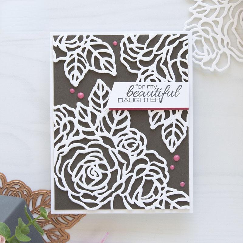 2Pcs/Set Rose Flower Metal Cutting Dies Stencils Die Cut for DIY Scrapbooking Album Paper Card Embossing
