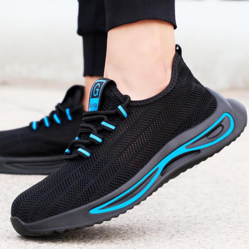 Fashion Summer Safety Shoes Men Steel Toe Sneakers Breathable Work Shoes Man Safety Sneakers for Men Work Protective Sneakers