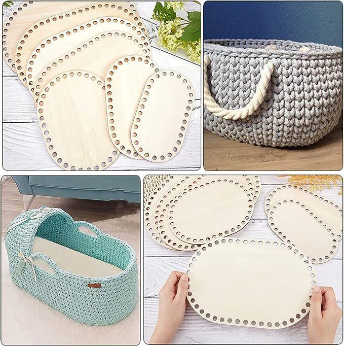 Hand-Woven Natural Wooden Basket Base for DIY Bags