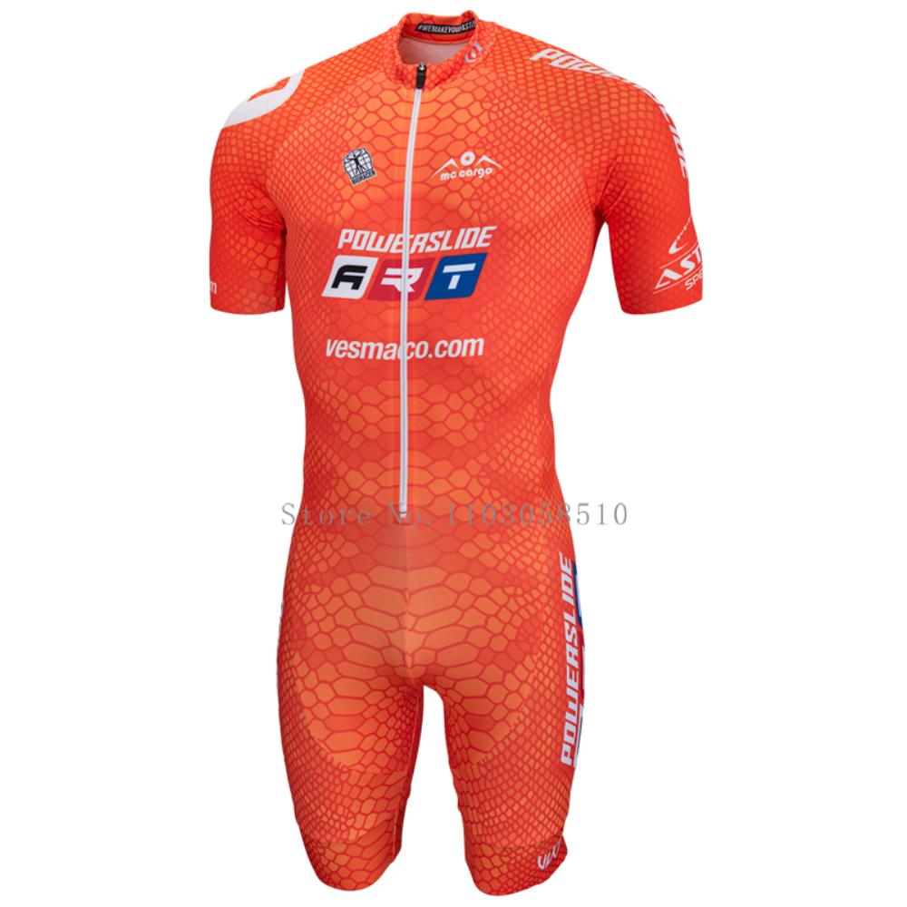 Powerslide Triathlon Skater Anzug Bodysuit Trikot Skinsuit Speed Inline Rollschuh Fahren Geschwindigkeiten Skaten Jumpsuit Culotte Mann
