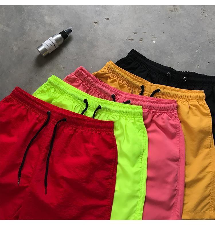 Men's Korean Quick-Dry Casual Beach Shorts - Candy Color, Loose Fit, Trendy 3-Point Design