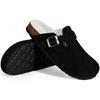 Fashion Shevalues Winter Women's Mules With Adjustable Buckle Leisure Cork Insole Comfortable Clogs Slippers Cow Suede Non-slip Sandals