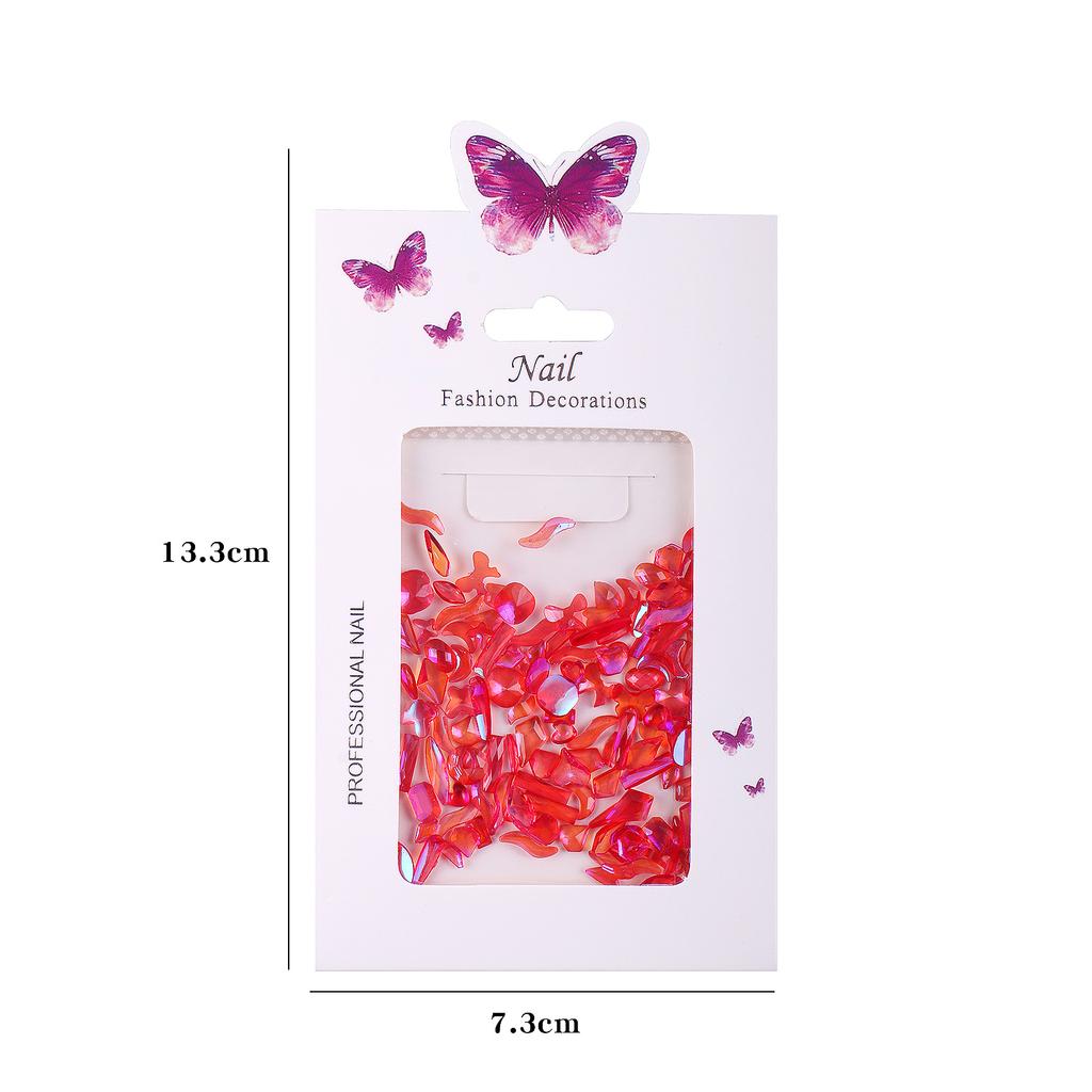 Bagged Flat Bottom Special-Shaped Diamond Nail Art Jewelry Aurora Color Abs Resin Diamond Nail Art Diamond Jewelry