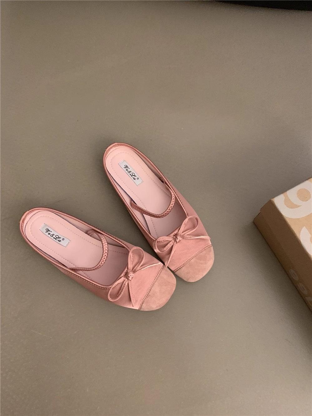 

Маленькие ароматные туфли Мэри Джейн, полутапочки, женская летняя одежда, новая французская ретро-балетная модель, мягкая сумка с плоским дном, головка швабры 35 розовый