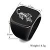 Retro European-American Style 18MM Laser Engraved Tiger Stainless Steel Ring for Women
