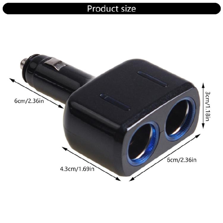 12V-24V Car Power Lighter Socket Charging Splitter Adapter with LED Light for Mobile Phones Driving Recorder