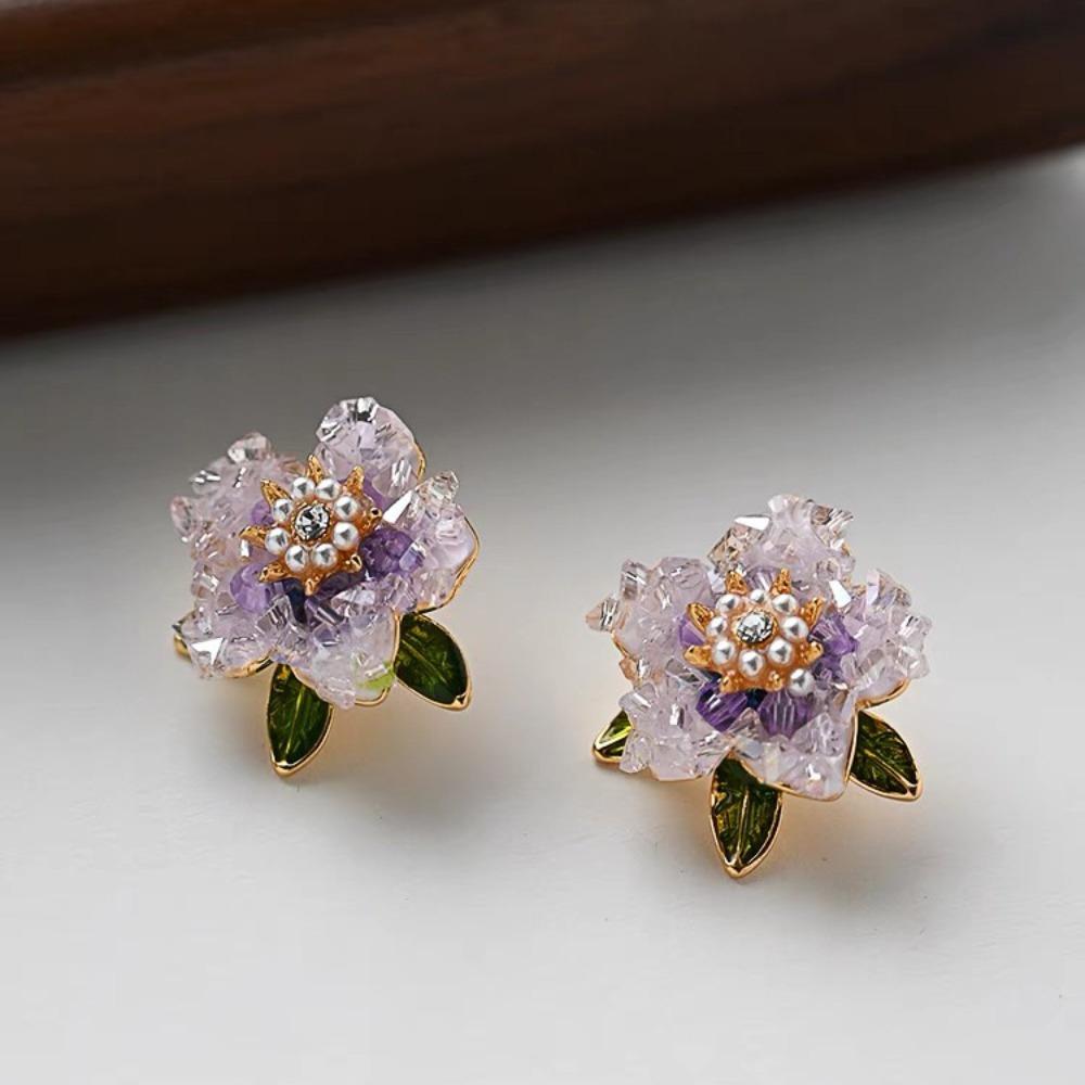 French Retro Flower Earrings, Women's New Popular Niche Design Light Luxury Unique Earrings