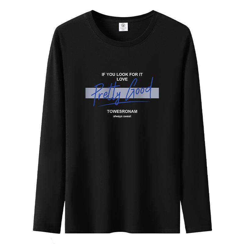 

Футболка с длинными рукавами Pretty Good Pattern Mens Pure Cotton Man Casual Pullover S-5XL S чёрный