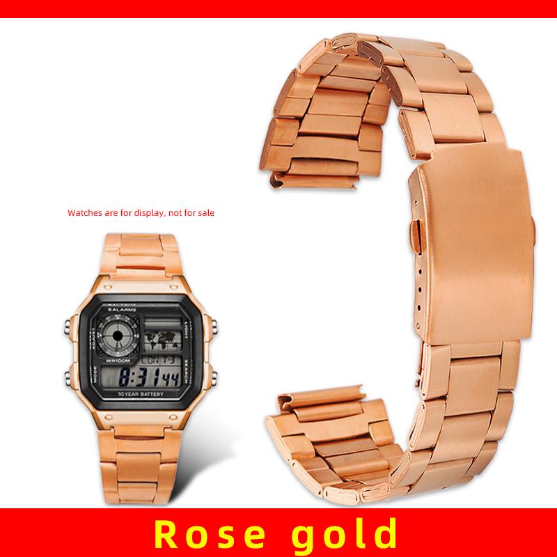 Für Casio Uhr AE-1200/1300 F-91W SGW400 F84 A158W/168 W-216H AE1200 Metall Edelstahl Uhrenarmband 18mm Herrenarmband Armband