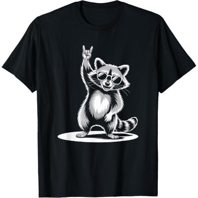 Cool Raccoon with Sunglasses and Hand Sign Gift T-Shirt
