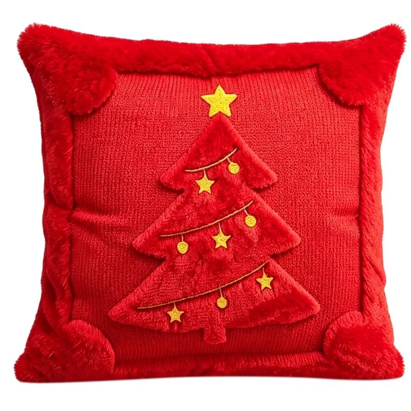 Bedroom Chair Accent Pillow Cover for Sofa Couch Use, Soft Christmas Throw Pillowcase 45cm/17.7inch Indoor Style