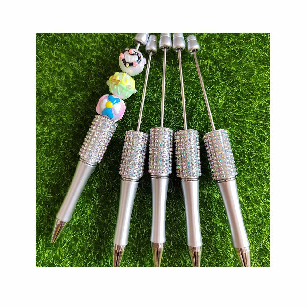 Cute Colorful Rhinestone Beaded Pen DIY Creative Ballpoint Pens Gift for Student Office Supplies Writing Supplies Stationery
