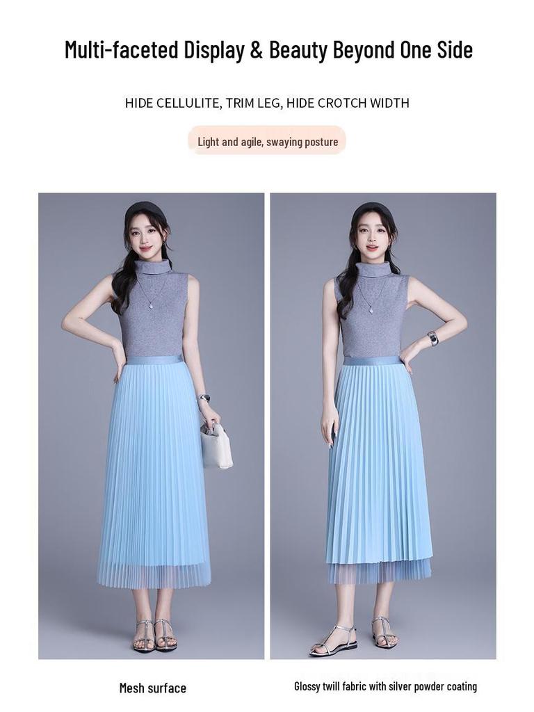 Stylish Double-Sided High-Waisted Pleated Skirt - Spring/Summer 2026 Collection