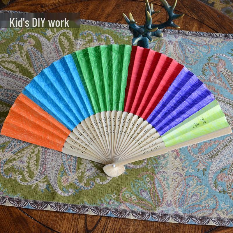 DIY Hand-Painted Blank Folding Fan for Students - White Paper Fan